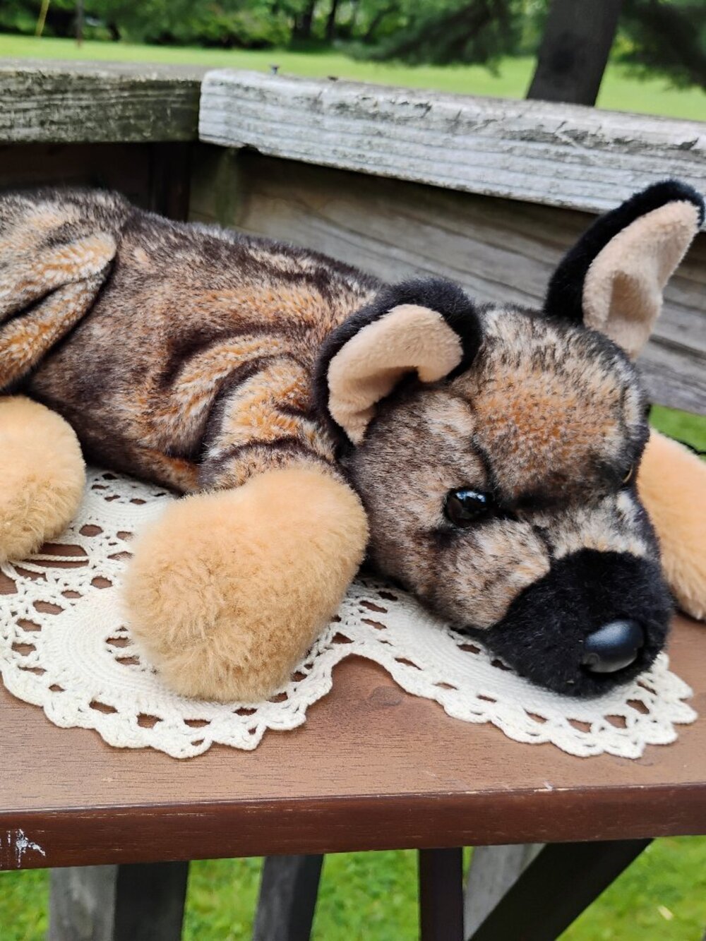 German Shepherd Douglas Cuddle Toys medium sized plush lounging stuffed dog